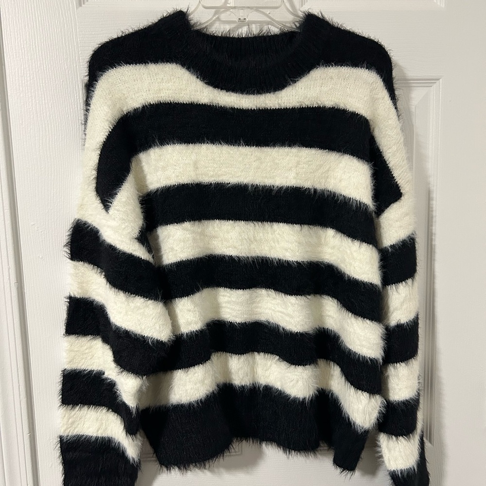 Target (a new day) Black and Cream Striped Sweater